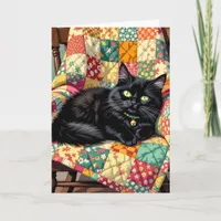 Cute Black Cat | Thinking About You Card