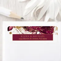 Abstract Sparkling Wedding Wine Red ID1018 Label