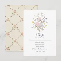 Cottagecore Wildflower Romantic Botanical Wedding RSVP Card
