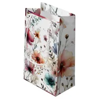 Alcohol Ink Floral Watercolor  Small Gift Bag