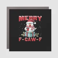 Retro Merry Christmas F-Caw-F Chicken  Car Magnet