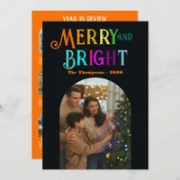 Merry & Bright Year in Review Photos Christmas Holiday Card