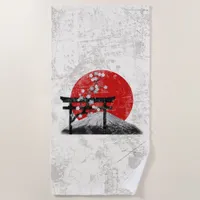 Flag and Symbols of Japan ID153 Beach Towel