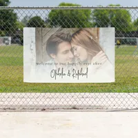 Minimalist Photo Overlay Script Welcome Wedding Banner