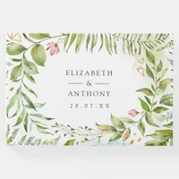 Watercolor Geometric Crystal Greenery Wedding Guest Book