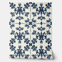 Botanical Elegance - Navy and Ivory - Traditional Wallpaper