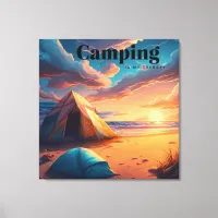 Camping is my Therapy | Digital Art Canvas Print