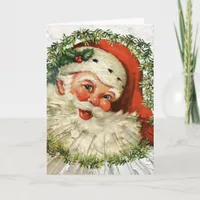 Vintage Santa Grunge Holiday Card