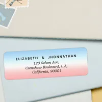 Simple Modern Minimal Blue Pink and White Gradient Label