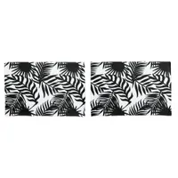 Black and White Tropical Palm Leaves Print Pillow Case