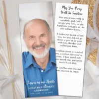 Modern Funeral Memorial Photo Sympathy Prayer Card Bookmarks