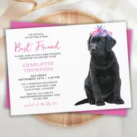 Black Labrador Retriever Baby Shower Simple Cute Invitation