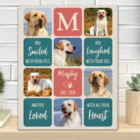Dog Memorial Gift Pet Loss Modern Colorful 6 Photo Plaque