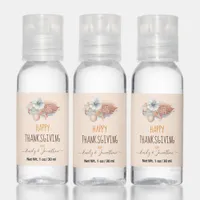 Pumpkin and Pie Names Happy Thanksgiving Favor Hand Sanitizer