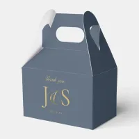 Simple Elegance Wedding Initials Blue ID1022 Favor Boxes