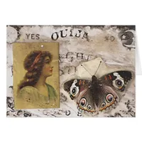 Vintage Butterfly Lady Collage