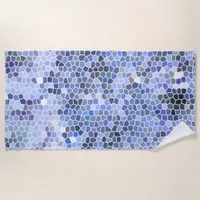 Elegant ice blue mosaic, modern beach towel