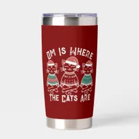 Om Is Where the Cats Are - Funny Yoga Christmas  Insulated Tumbler