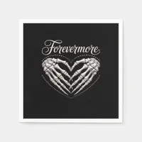 More Skeleton Hands Heart Gothic Halloween Napkins