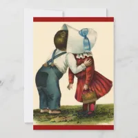 Vintage Valentine First Kiss Day Invitation