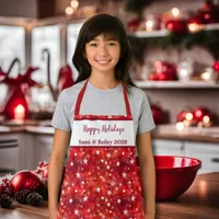 Festive Red & White Holiday Apron