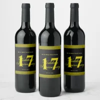 17th Wedding Anniversary Custom Wine Label