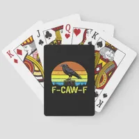 Crow F-Caw-F Funny Bird Classic Minimal Clean Poker Cards