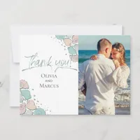 Photo Thank You  |  Beach Seashells Coral Teal