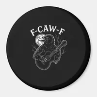 F Caw F Funny Crow Guitar Halloween Vintage Style Magnet