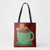 Gingerbread Man Relaxing Cocoa Holiday Fun Toon La Tote Bag