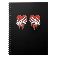 Anti Valentine Skeleton Heart Gothic Style Notebook