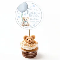 Bearly Wait Blue Teddy Bear Baby Shower Sticker