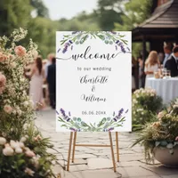 Wedding lavender eucalyptus greenery welcome foam board