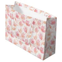 Abstract Watercolor Pattern in Peach and Pink Large Gift Bag