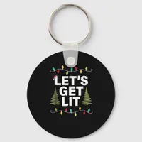 Let's Get Lit Funny Christmas Drinking Lights Keychain