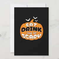 Funny Halloween Pumpkin Eat Drink And Be Scary Ess Holiday Card