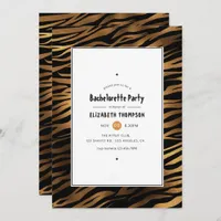 Black and Gold Tiger Stripes Bachelorette Party Invitation