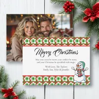 Pretty Plaid Snowman Photo Template Christmas