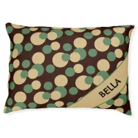 Modern Dots Colorful Pattern Personalized Name Dog Pet Bed