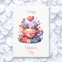 Happy Valentine's Day | Coffee & Hearts Card