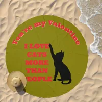 Cat Valentine I Love Cats More Than People green | Beach Towel