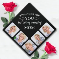 Memorial Elegant Personalized 5 Photo Collage Graduation Cap Topper