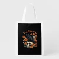 Crow Raven F-Caw-F Funny Halloween Gothic Creative Grocery Bag