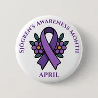 April is Sjögren's Awareness Month | Purple Ribbon Button