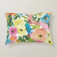 Watercolor Floral Accent Pillow