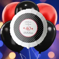 40 & Fabulous 40th Birthday Black & White Stripes Balloon