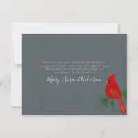 Cardinal Funeral Memorial Thank You Note