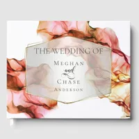 Watercolor Abstract Ink Autumn Colors Guest Book