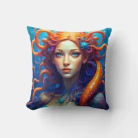 Atlantis girl throw pillow