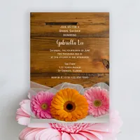 Rustic Daisy Trio Country Bridal Shower Invitation